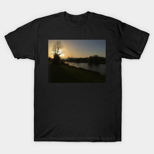 Sunset stroll along a river T-Shirt by Dturner29